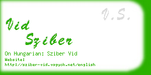 vid sziber business card